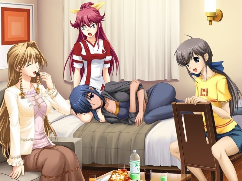 anime girls in a room