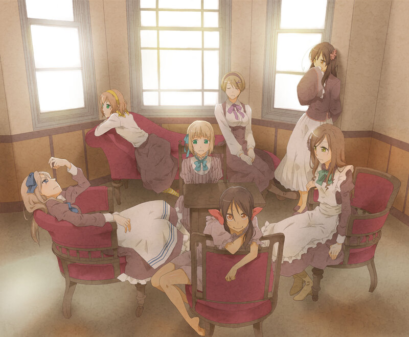 Anime Girls in a Room — Brown, Calm