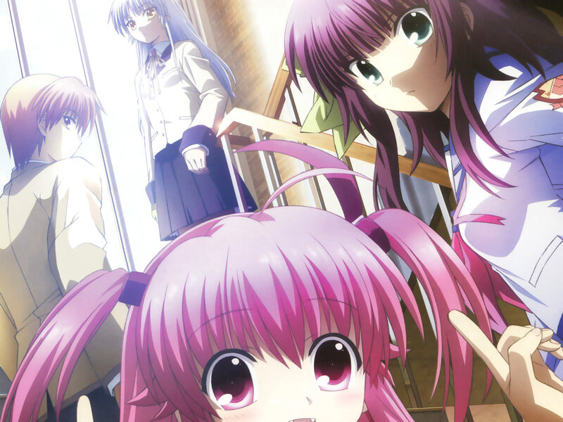 Anime girls in a school setting