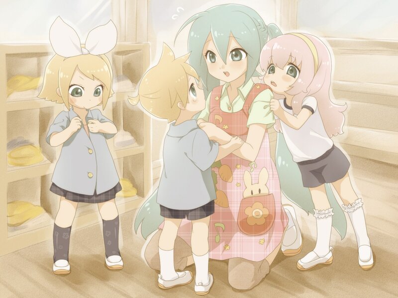 Anime girls in a shop