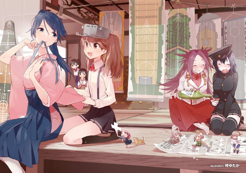 Anime Girls in a Shop — Pink, Cheerful