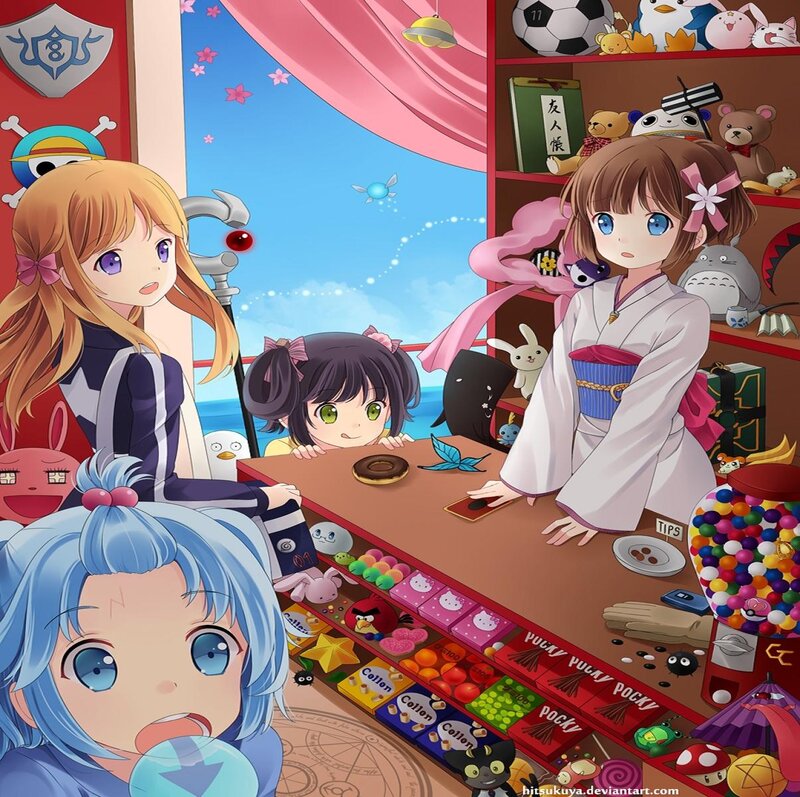 Anime Girls in a Shop — Pink