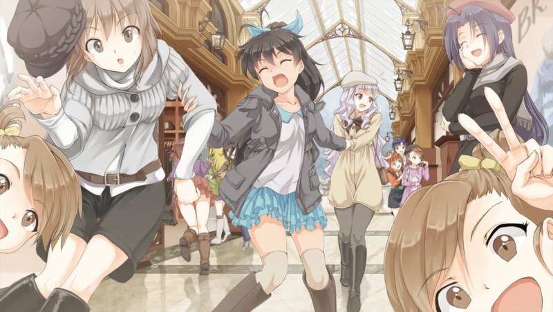anime girls in a shopping arcade