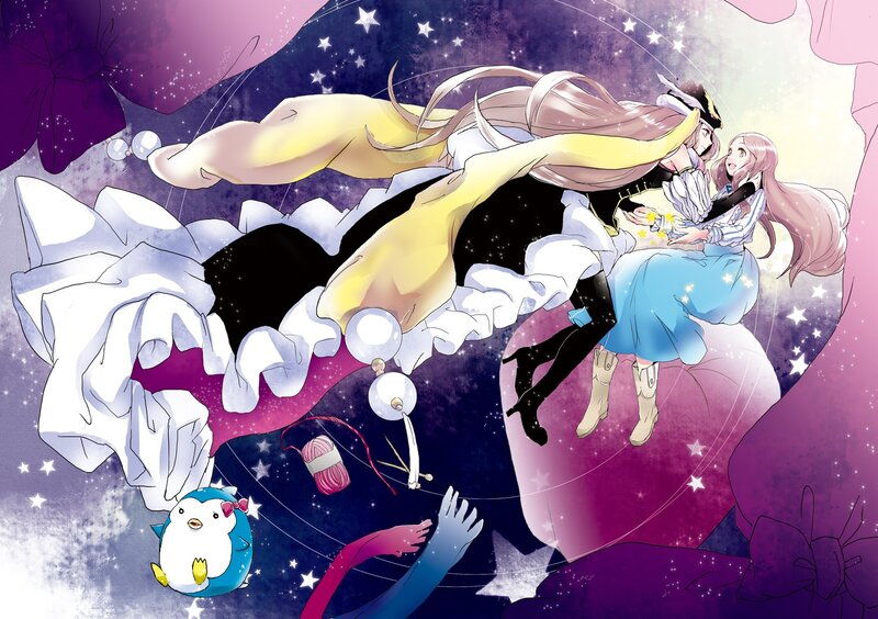 Anime girls in a starry dream