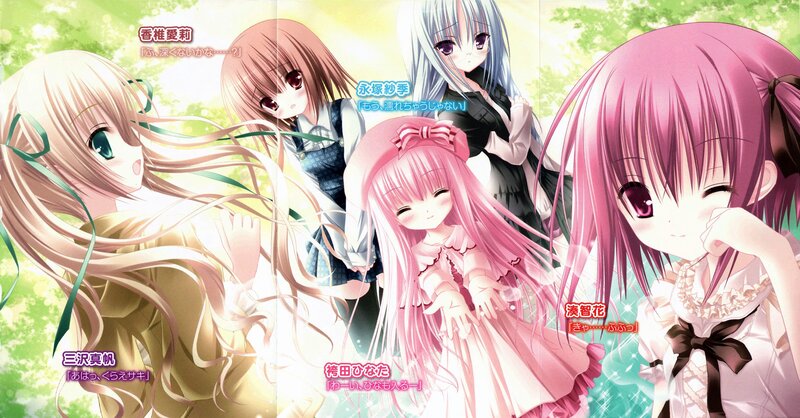 Anime girls in a sunny scene