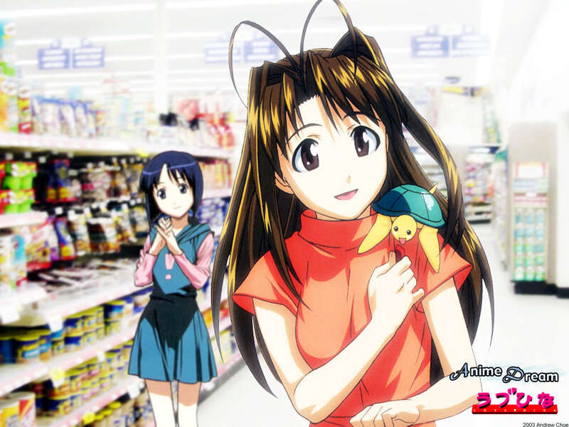 Anime girls in a supermarket