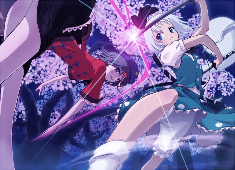 Anime girls in a sword fight