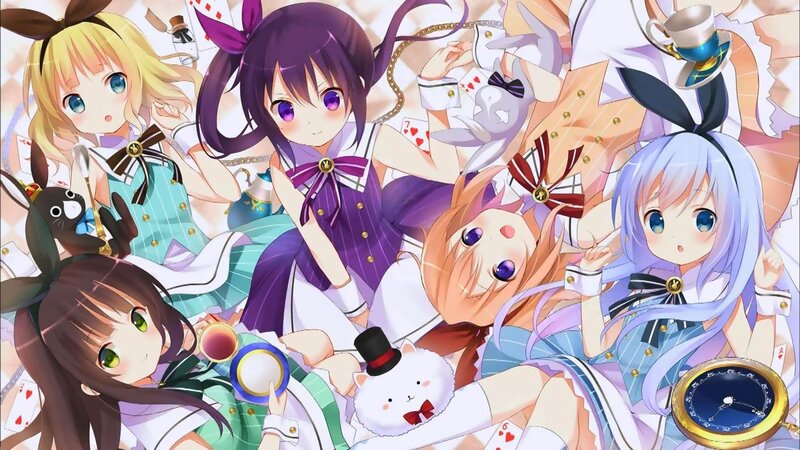Anime Girls in a Tea Party