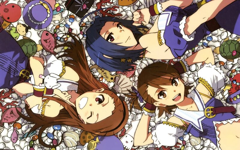 anime girls in a treasure pile