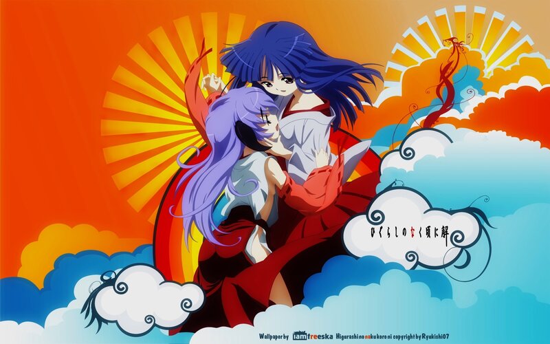Anime girls in a warm embrace