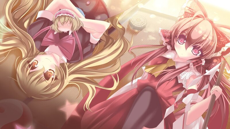 anime girls in a warm scene