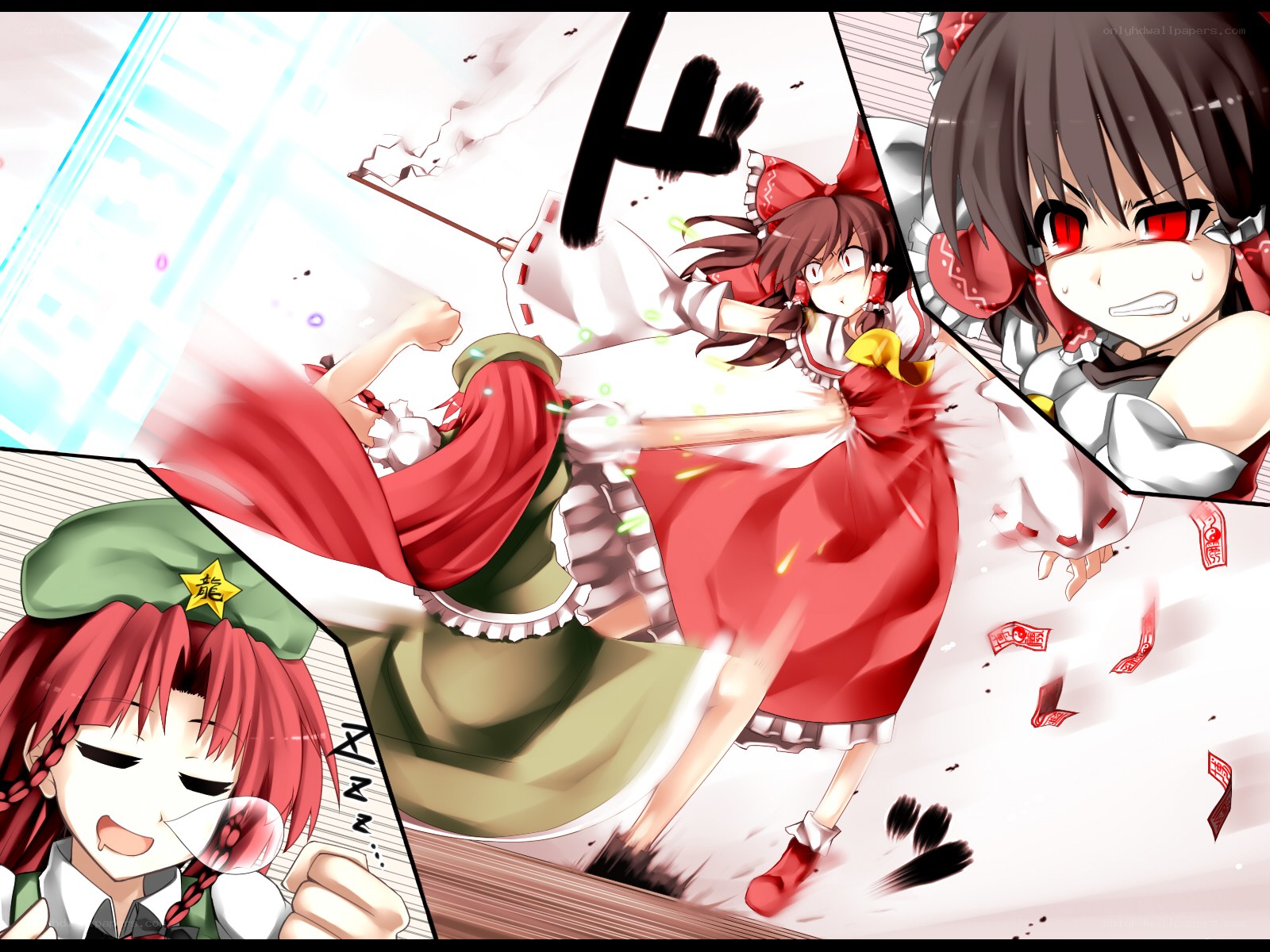 anime girls in action