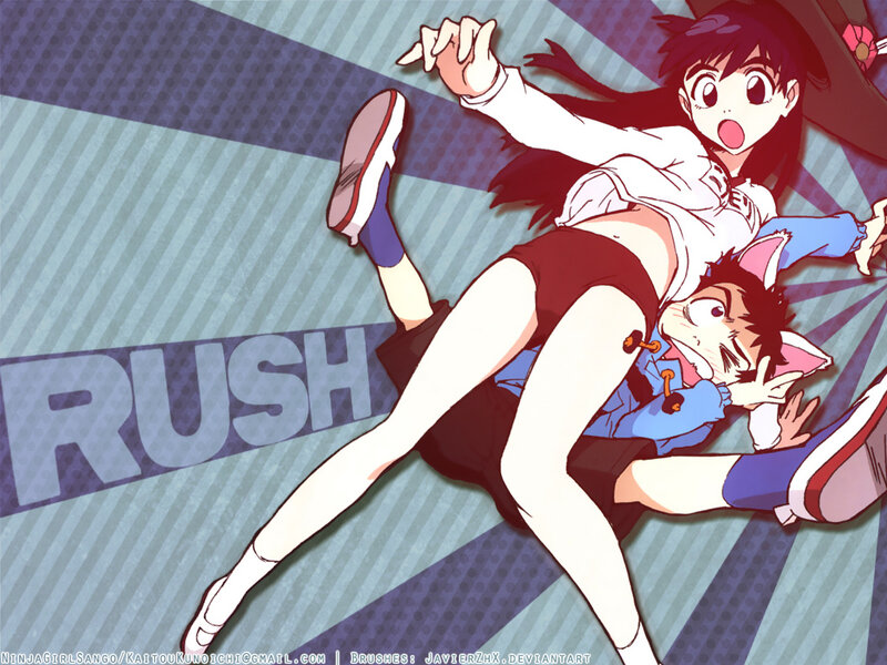 anime girls in action