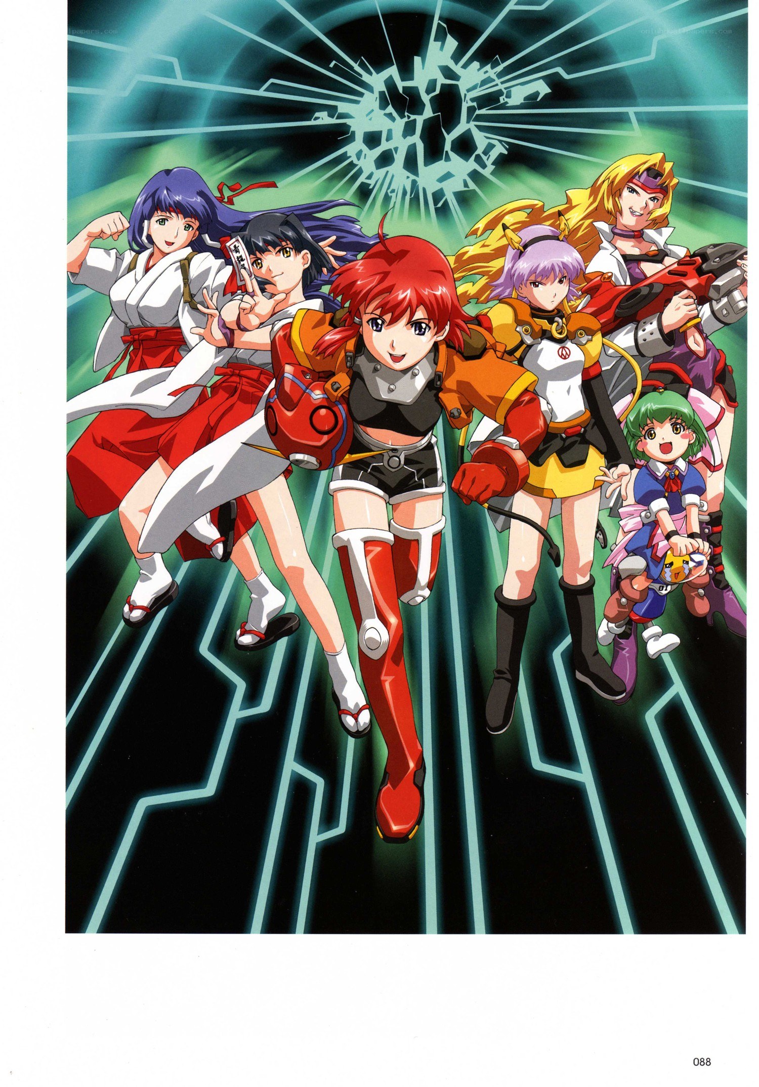 anime girls in action