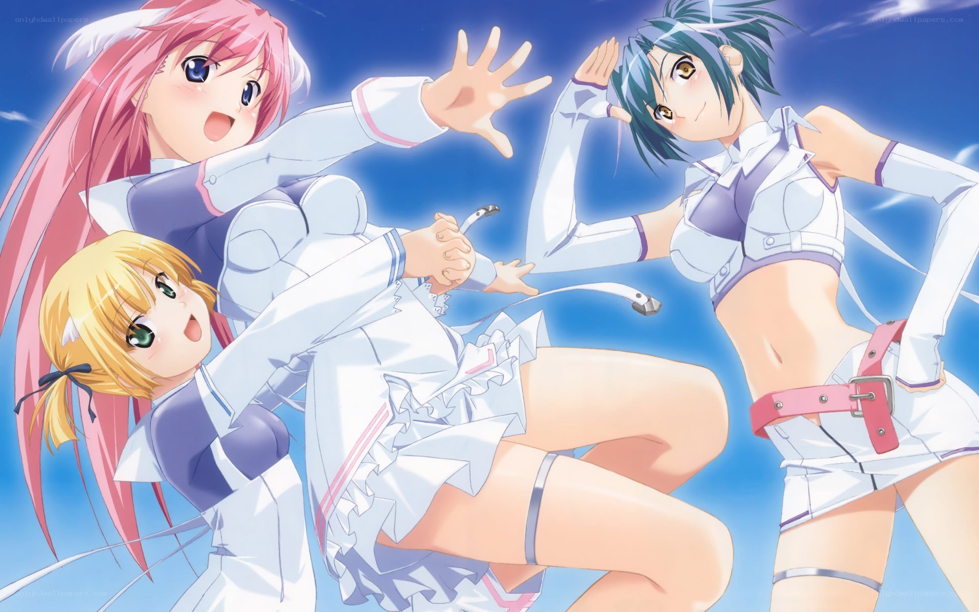 anime girls in action
