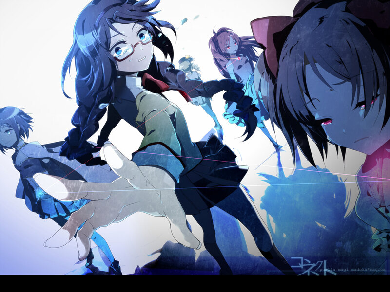 Anime Girls in Action — Blue, Dramatic, Digital Art