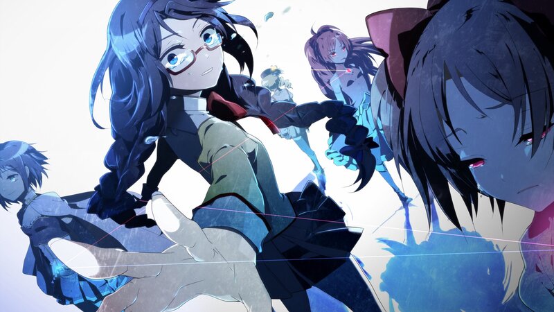 Anime Girls in Action — Blue, Dramatic, Glasses, Cat Ears
