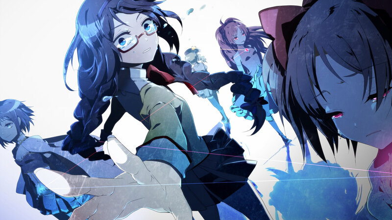 Anime Girls in Action — Blue, Dramatic, Glasses