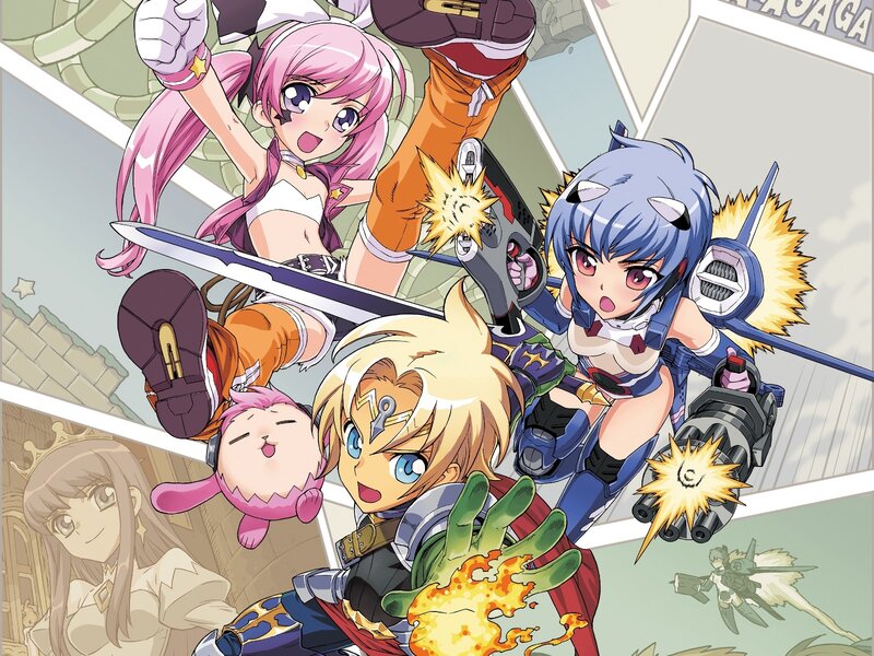 Anime Girls in Action — Blue, Energetic