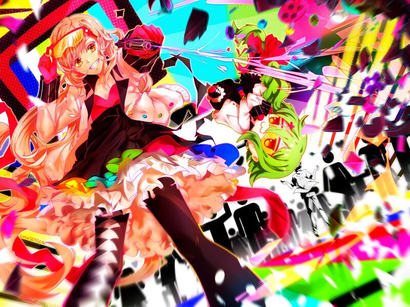 Anime Girls in Action — Pink, Chaotic