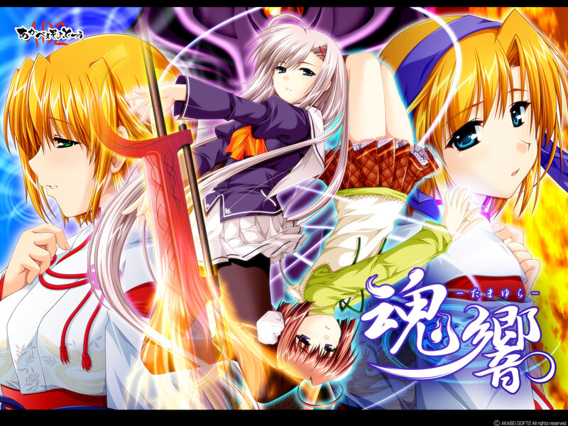 Anime girls in action pose