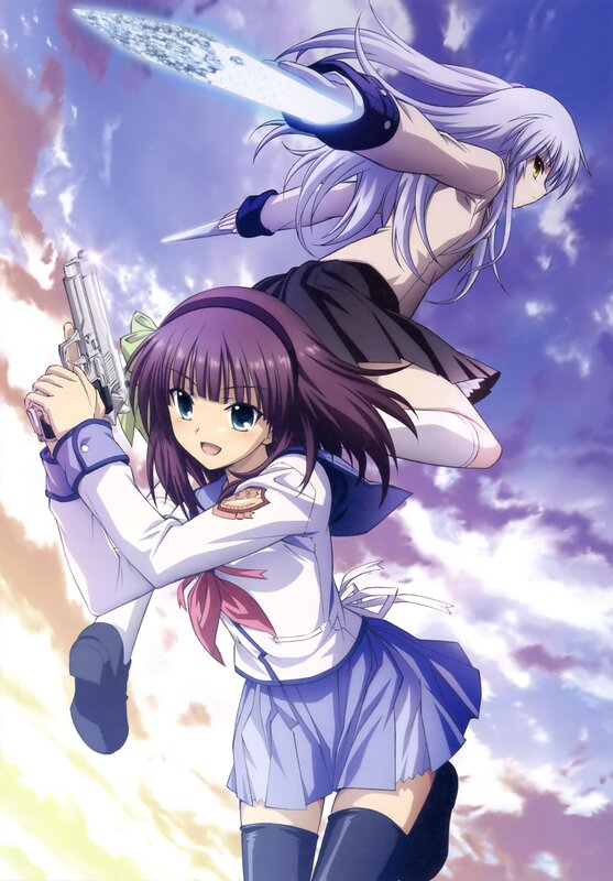 Anime girls in action pose
