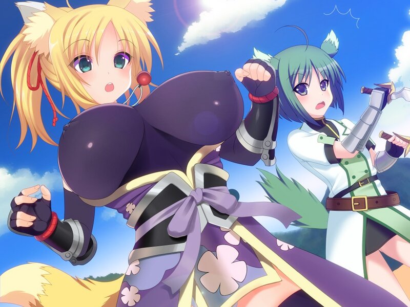 Anime girls in action pose