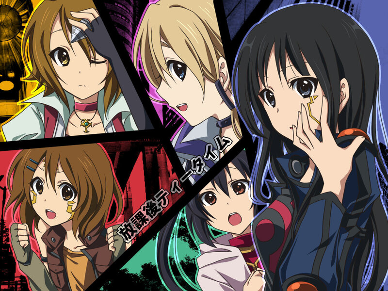 Anime Girls in Action Poses — Black