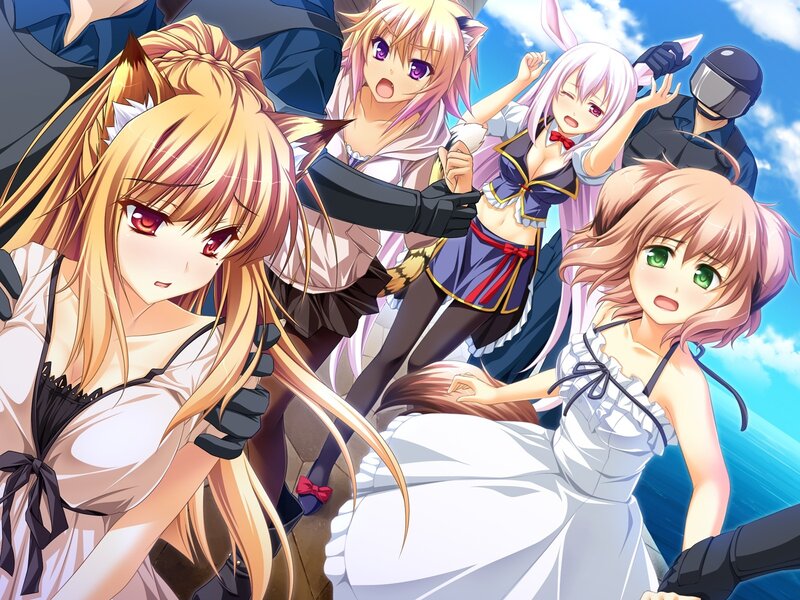 anime girls in action scene