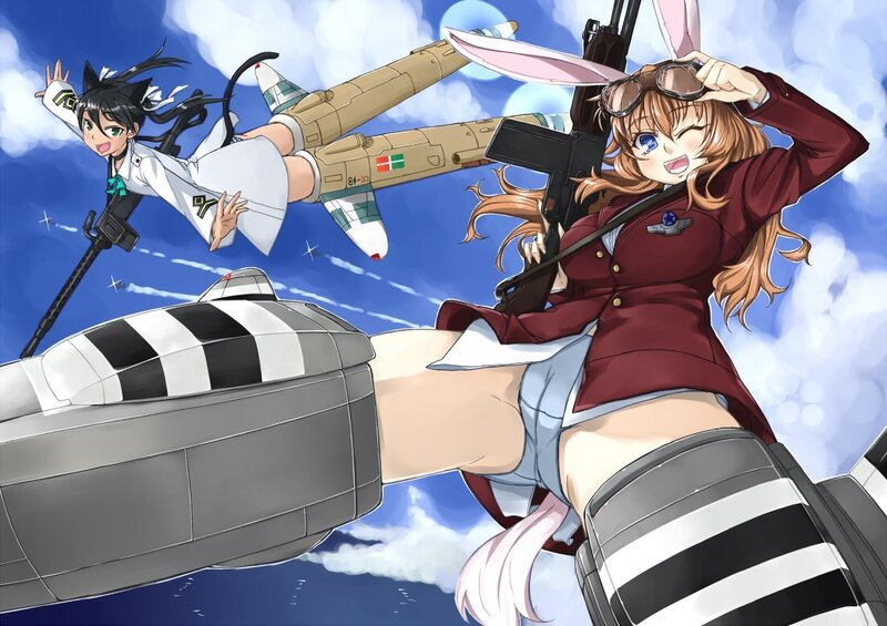 anime girls in aerial combat