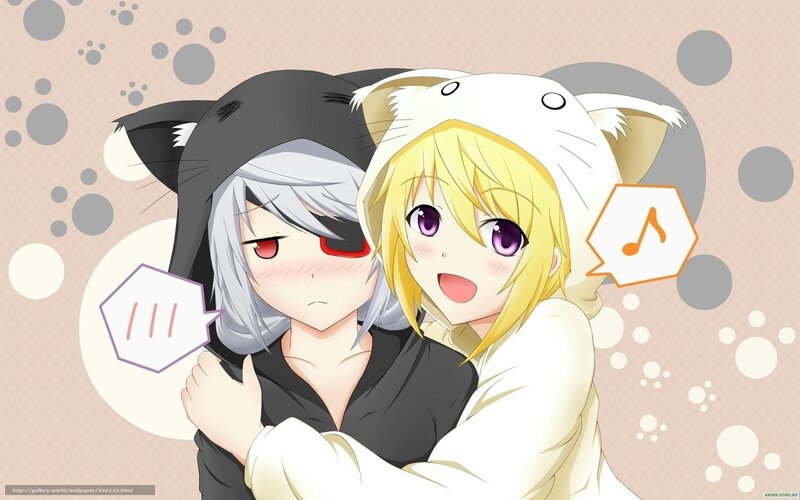 Anime girls in animal hoodies