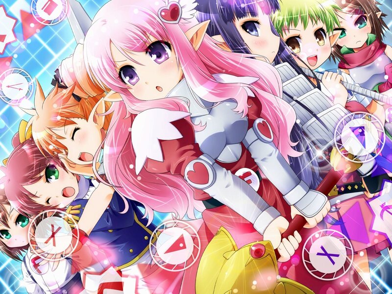 anime girls in armor group