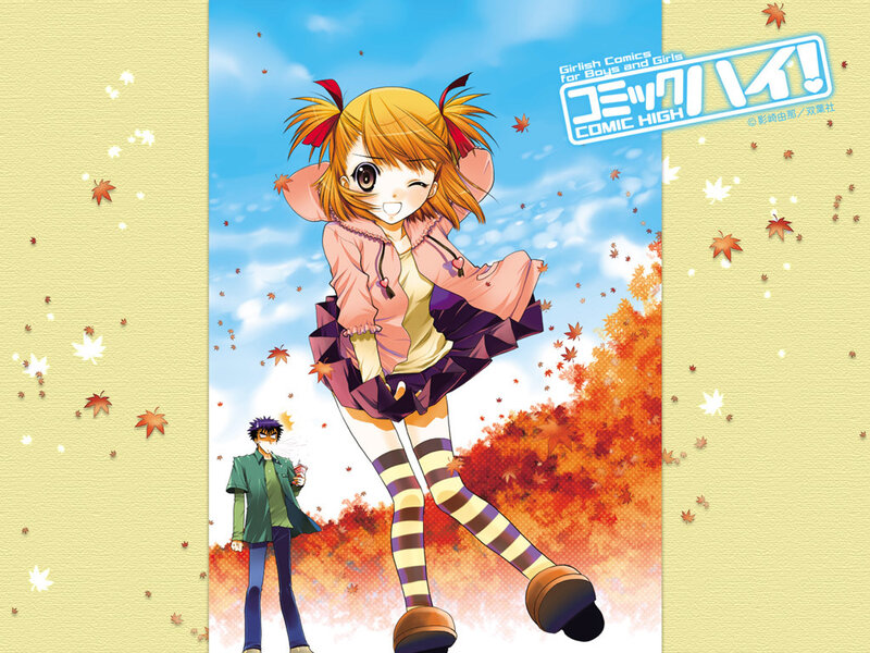 Anime girls in autumn