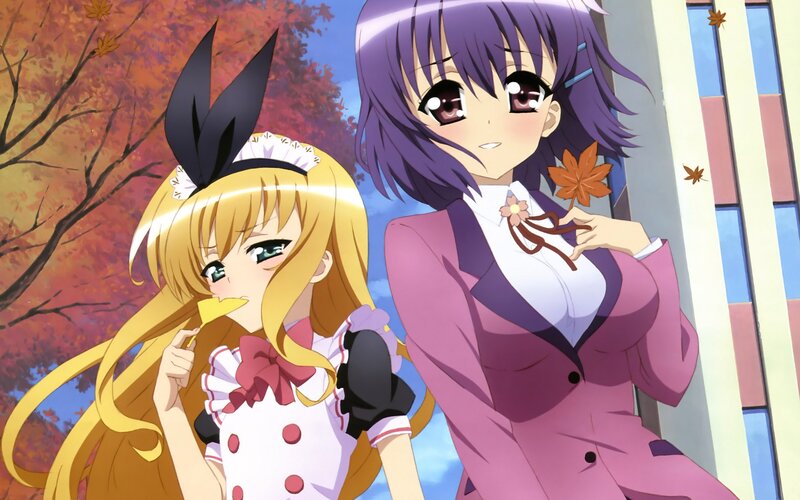 anime girls in autumn