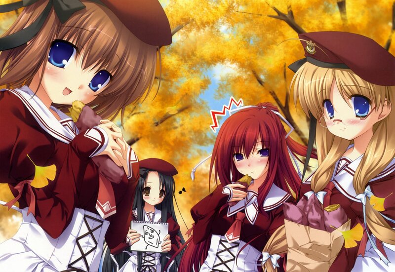 Anime girls in autumn