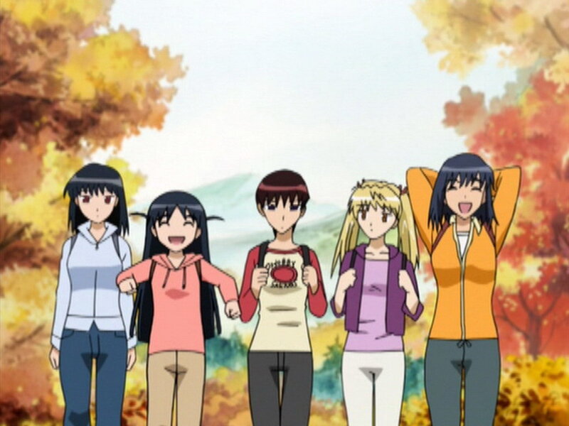 anime girls in autumn