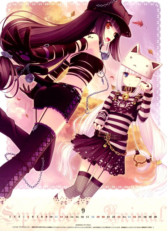 Anime girls in autumn