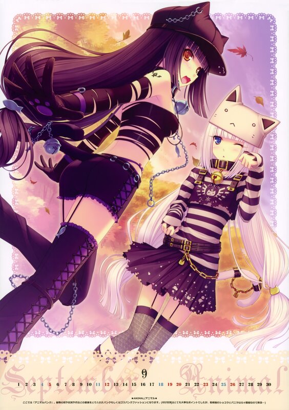 Anime girls in autumn