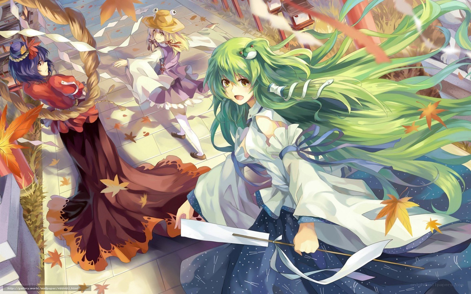 Anime girls in autumn festival