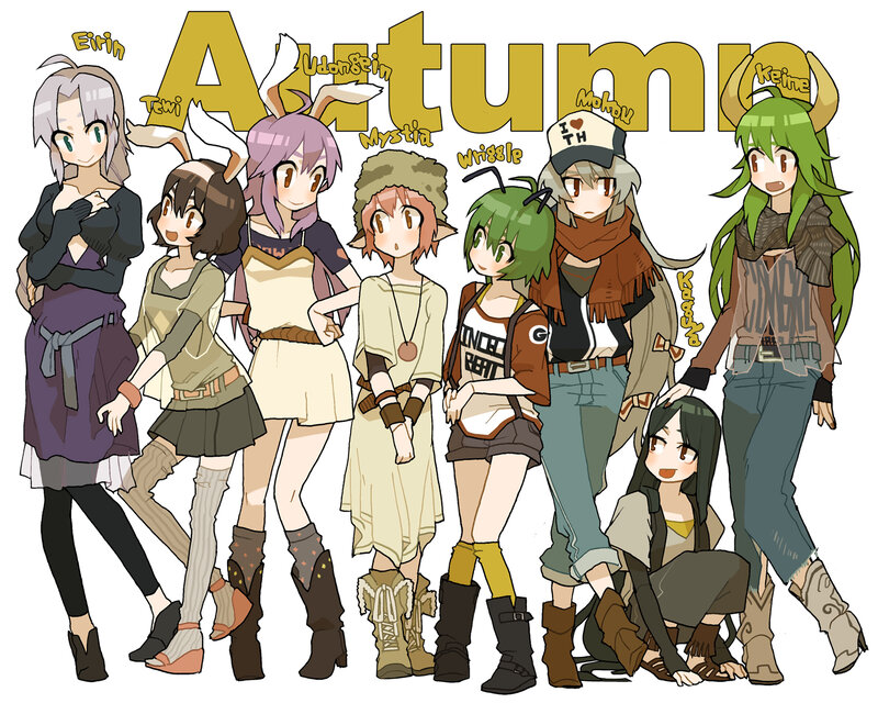 Anime girls in autumn outfits
