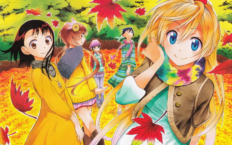 Anime Girls in Autumn — Yellow, Cheerful