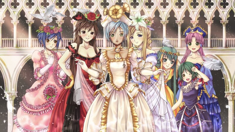 anime girls in ball gowns