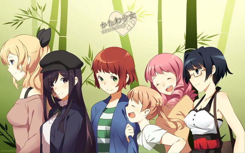 anime girls in bamboo forest