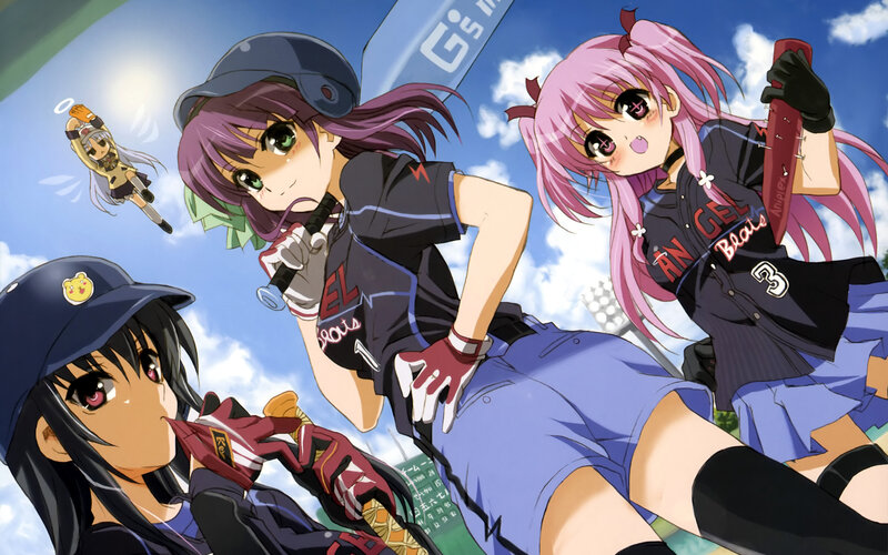 Anime Girls in Baseball Uniforms — Blue