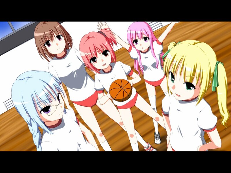 anime girls in basketball uniforms
