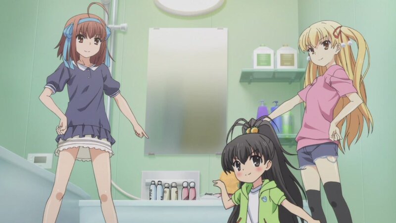 anime girls in bathroom