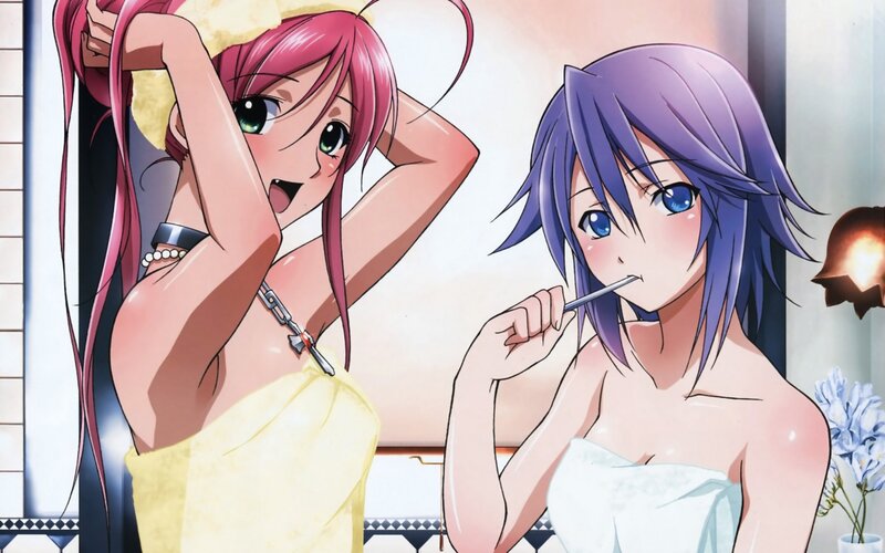 Anime girls in bathroom