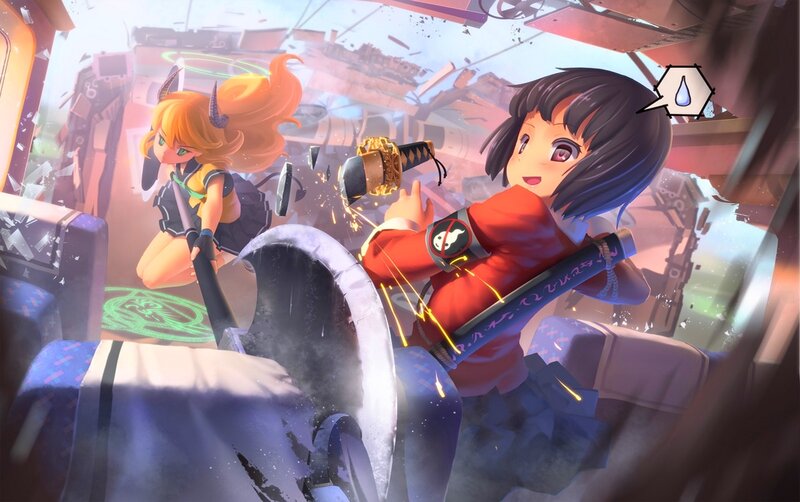 Anime girls in battle
