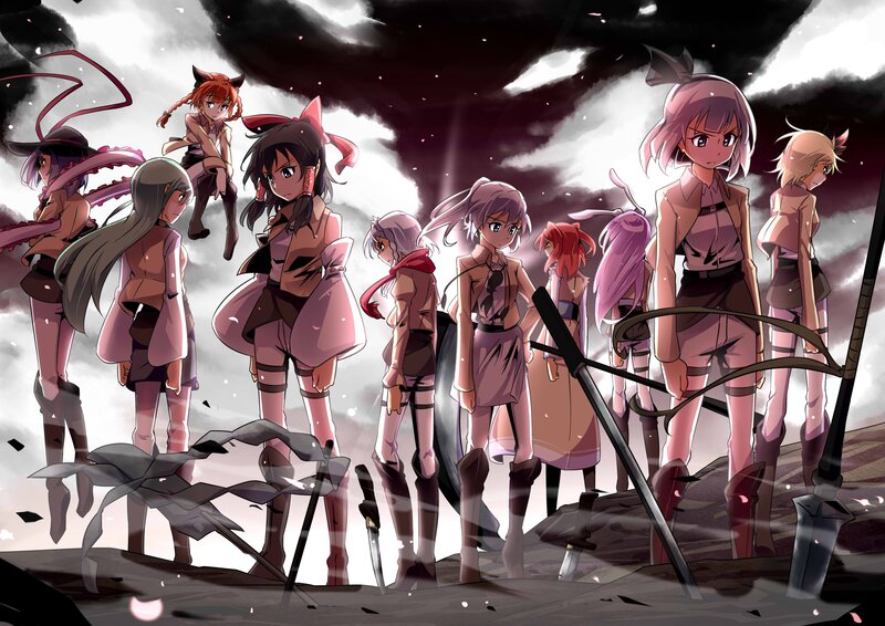 anime girls in battle formation