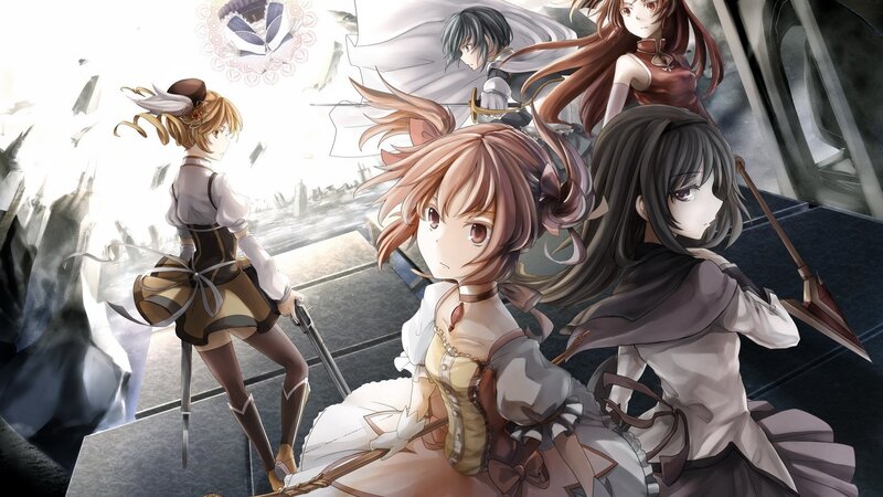 anime girls in battle scene